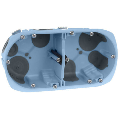 Eur Ohm – Boîte d'encastrement mural double XL AIR'métic 2 postes – Diamètre 67mm – Profondeur 40mm – Entraxe 71mm – Économie d'énergie jusqu'à 10%