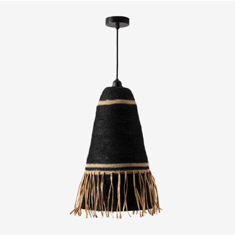 SKLUM Sarka Deckenleuchte Schwarz – Ø45 Cm, Eisen & Glas, Moderne Pendelleuchte Für Wohnzimmer, Küche, Flur