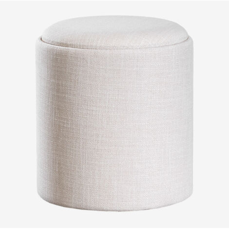 SKLUM Berkeleni runder gepolsterter Pouf mit Tablett und Aufbewahrung Ø40 cm (1/5)