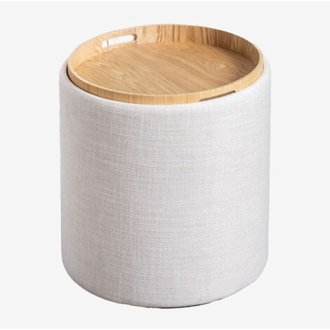 SKLUM Berkeleni runder gepolsterter Beistelltisch mit Tablett und Ablage, Ø40 cm (1/5)