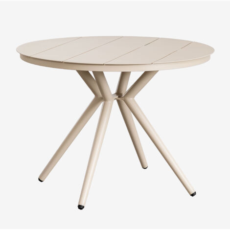 SKLUM Valerie runder Gartentisch aus Aluminium Beige Tapioca Ø100 cm                                 