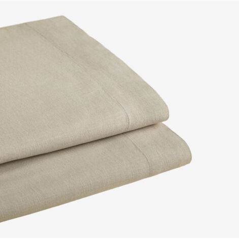 SKLUM Leintuch aus Leinen 160g/m² Sorana Beige Semoline Bett 135/140cm (210 x 280 cm)