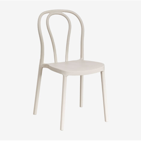 SKLUM 4er-Set stapelbare Gartenstühle aus Polypropylen Mizzi Beige Tapioca