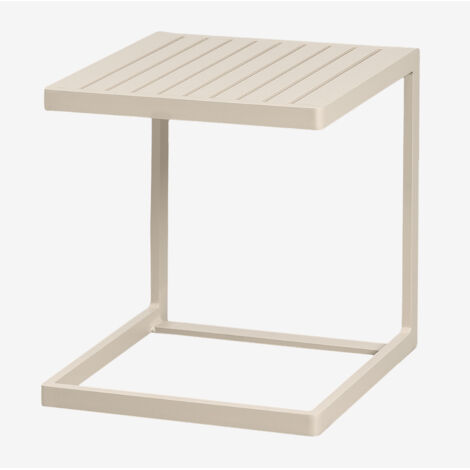 SKLUM Quadratischer Gartentisch 40x40 cm aus Aluminium Dulem Beige Tapioca                                  
