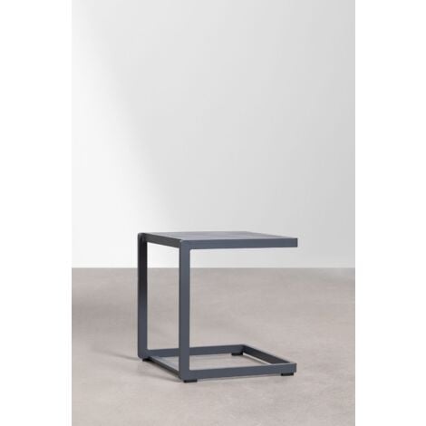 SKLUM Quadratischer Gartentisch 40x40 cm aus Aluminium Dulem Grau Graphit                                  