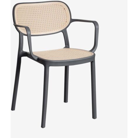 SKLUM Omara stapelbare tuinstoel Grijs – Grafiet