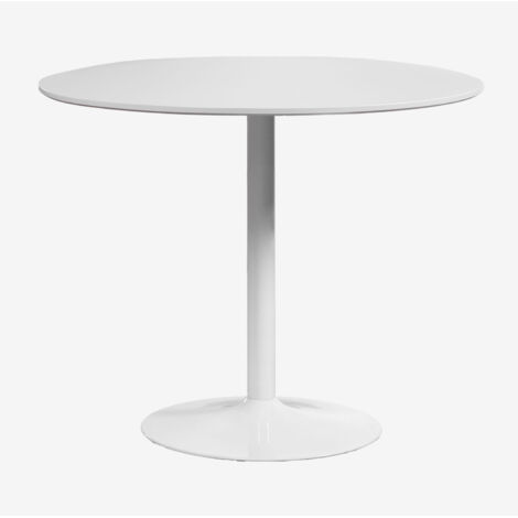 SKLUM Runder Esstisch aus MDF und Eisen Yvetta Weiss Ø90 cm