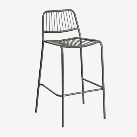 SKLUM Stapelbarer hoher Gartenhocker Elton Schwarz Carbon ↑75 cm (1/5)