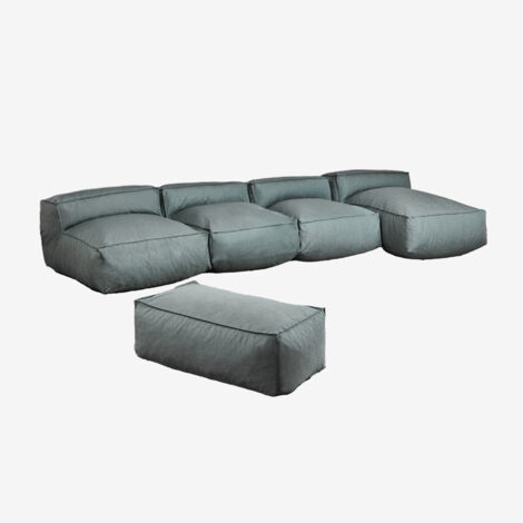 SKLUM Dojans 4-teiliges modulares Ecksofa mit Hocker für den Garten Grün Éter (1/5)