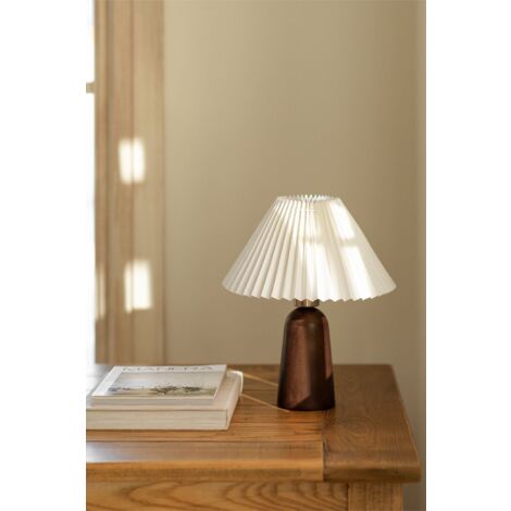 SKLUM Jeremaia Tischlampe aus Holz Creme-Beige - Braun Dark                                  