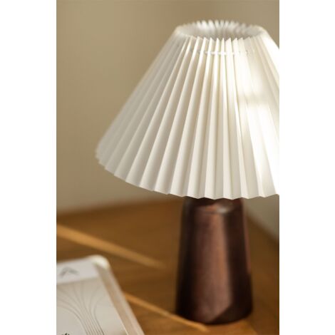 SKLUM Jeremaia Tischlampe aus Holz Creme-Beige - Braun Dark                                  