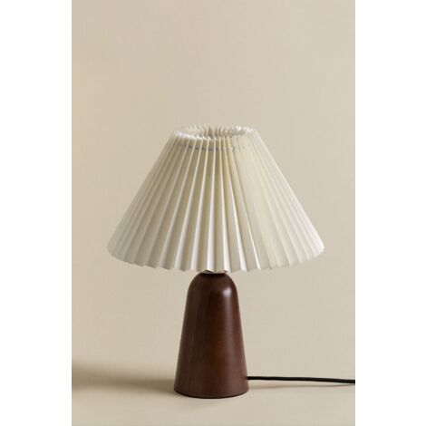 SKLUM Jeremaia Tischlampe aus Holz Creme-Beige - Braun Dark                                  