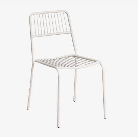 SKLUM 4er-Pack stapelbare Esszimmerstühle aus Stahl Elton Gardenia Weiß (1/5)