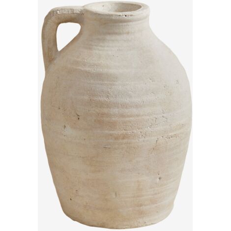 SKLUM Dekorativer Terrakotta-Vase (28 cm) Dariam Steinweiß