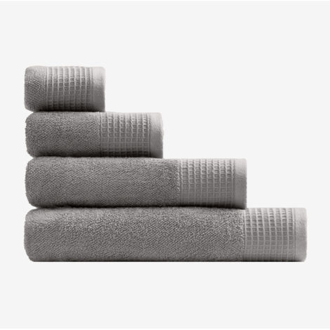 SKLUM Frottee-Baumwollhandtuch mit Claritone-Bordüre Nerz Grau                             Handtuch (50 x 90 cm)     