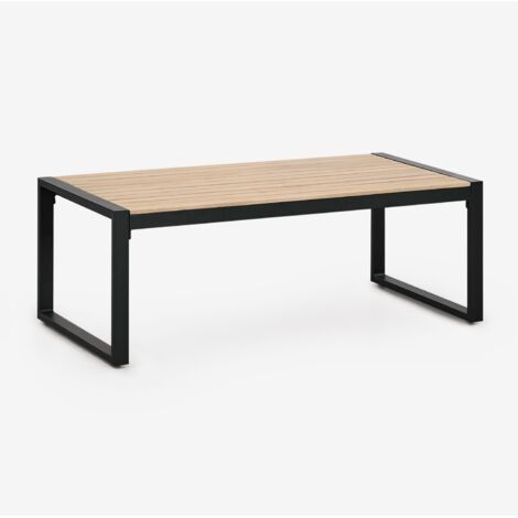 SKLUM Rechteckiger Garten-Couchtisch 110x55 cm aus Aluminium Lipov Schwarz
