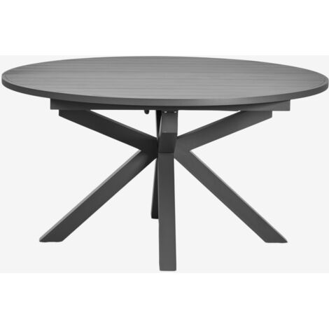 SKLUM Ausziehbarer Gartentisch 145-200x145 cm aus Barces Aluminium Grau Graphit
