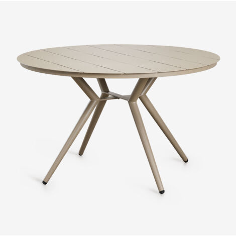 SKLUM Runder Esstisch aus Aluminium Valerie Braun Mokka Ø125 cm                                 