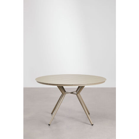 SKLUM Runder Esstisch aus Aluminium Valerie Braun Mokka Ø125 cm                                 