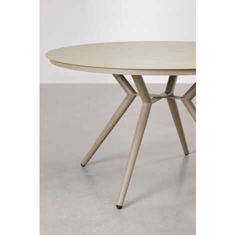 SKLUM Runder Esstisch aus Aluminium Valerie Braun Mokka Ø125 cm                                 