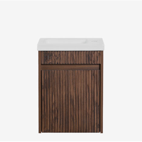 SKLUM Narek Holz-Badezimmermöbel-Set mit integriertem Waschbecken                                   