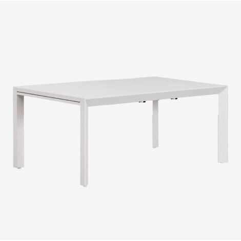 SKLUM Rechteckiger Gartentisch 180-240x100 cm ausziehbar aus Aluminium Starmi Gardenia Weiß                                  