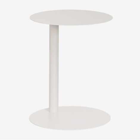 SKLUM Runder Beistelltisch Ø40 cm aus Edelstahl Yannik Gardenia Weiß