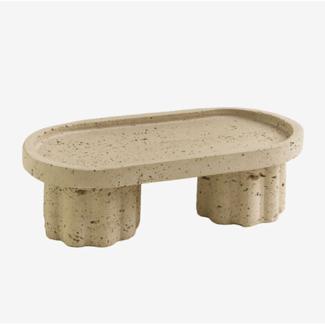 SKLUM Dekorative Schale aus Harz Carlow Creme-Beige                                  