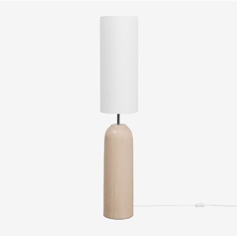 SKLUM Stehlampe aus Keramik und Leinen Zimt Creme-Beige                                  