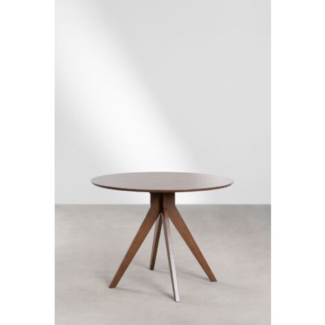 SKLUM Runder Esstisch Ø100 cm aus Holz Sekiz              Braun Dark                     