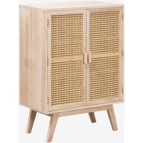 SKLUM Sideboard aus Holz mit 2 Türen Ralik Design              Braun Natur                     