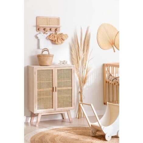 SKLUM Sideboard aus Holz mit 2 Türen Ralik Design              Braun Natur                     