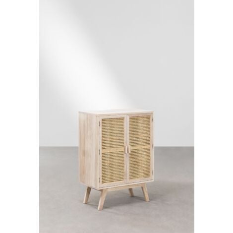 SKLUM Sideboard aus Holz mit 2 Türen Ralik Design              Braun Natur                     