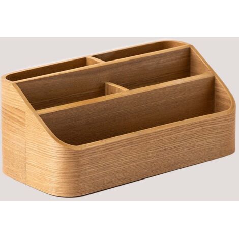 Telefonständer & Stifthalter Aus Holz – Natürlicher Schreibtisch-Organizer Mit Sonnenblume, 13 Cm Hoch