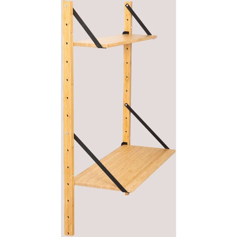 SKLUM Modulares Wandregal aus Bambus Kolex Schwarz 2 Einlegeböden von 64 cm