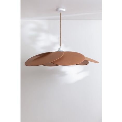 SKLUM Deckenleuchte Okai Style – Ø 60 Cm, Stoffschirm Aus Polyester-Baumwolle, Für E27 Birnen, In Eierschalen-Optik