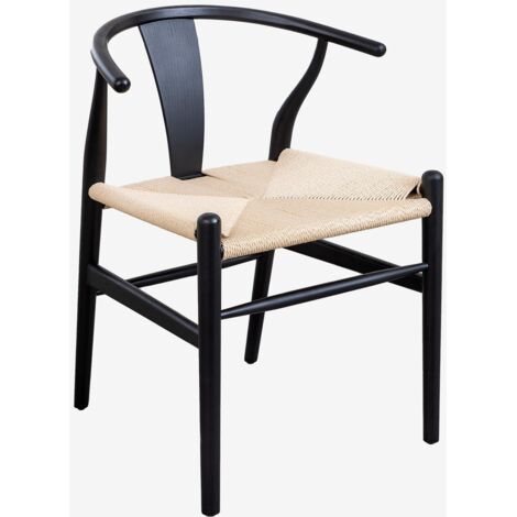 SKLUM Esszimmerstuhl aus Ulmenholz der Uish Edition Schlichtes Schwarz