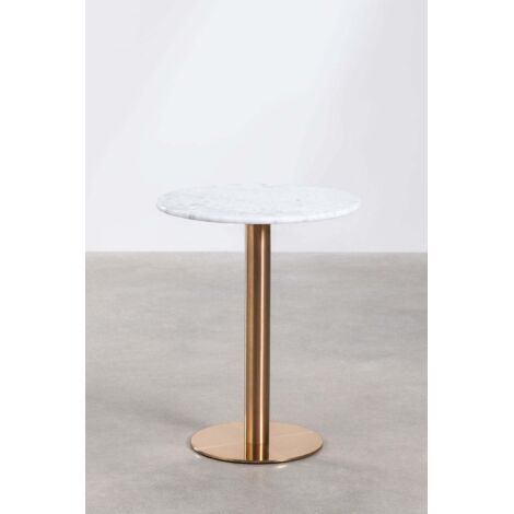 SKLUM Runder Bartisch – Cosmopolitan Marmor, Champagner-Gold, 60 Cm