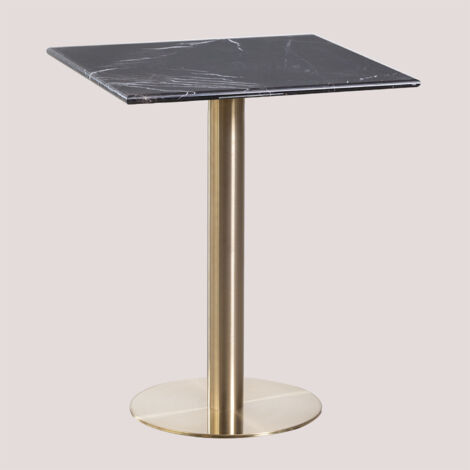 SKLUM Quadratischer Bartisch aus Cosmopolitan Marmor  &x2194&xFE0E 60 cm         Champagner-Gold           Schwarz             