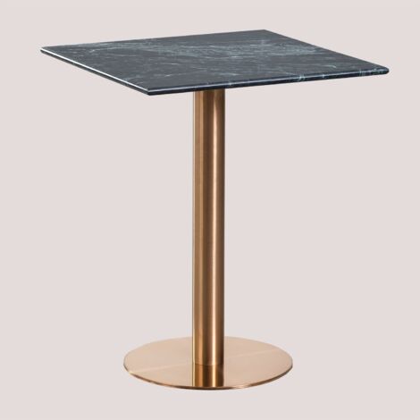 SKLUM Quadratischer Bartisch aus Cosmopolitan Marmor &x2194&xFE0E 60 cm Roségold Grüner Marmor