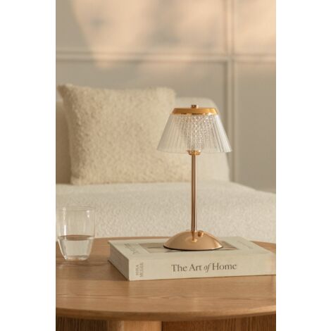 SKLUM Tinyent kabellose LED-Tischlampe aus Eisen und Glas           Roségold                        