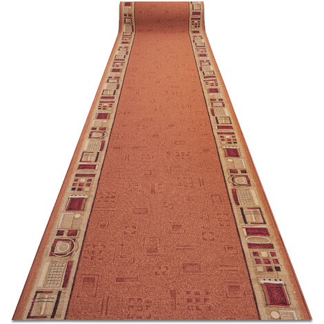 Alfombra de pasillo con refuerzo de goma JENA color cobre 80cm orange 80x570 cm (1/5)