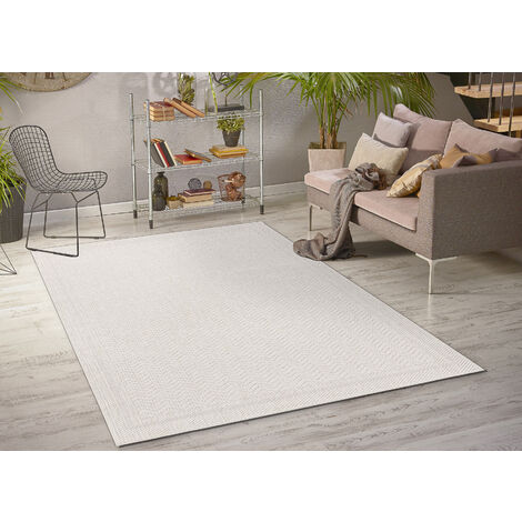 Alfombra para salón dormitorio gris beige crema treillis 200x300