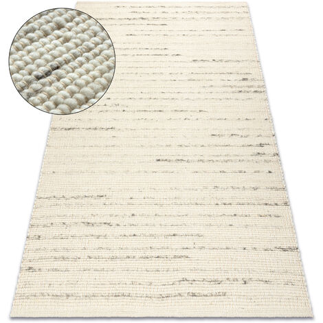 Alfombra NEPAL 2100 blanco / naturales gris - lana, de doble cara beige 80x150 cm (1/5)