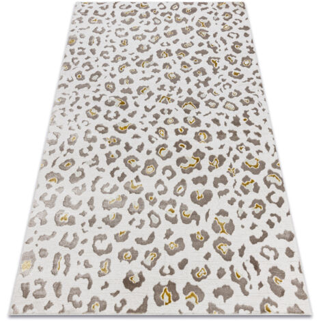 BLISS Z232AZ128 alfombra crema / beige - Patrón de leopardo, moderna, estructural beige 80x150 cm (1/5)