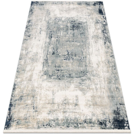 DISTIN 0845A blanca / azul marino / azul alfombra moderna - Abstracción, marco, vintage, flecos blue 160x230 cm (1/5)