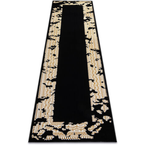 Alfombra, Alfombra de pasillo ALLURE 1965 Marco - Estructural, elegante, glamurosa negro / oro black 60x300 cm (1/5)