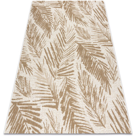 FLAT 48977256 Alfombra de sisal Hojas de palma - color paja beige natural, cuerda beige 120x170 cm (1/5)