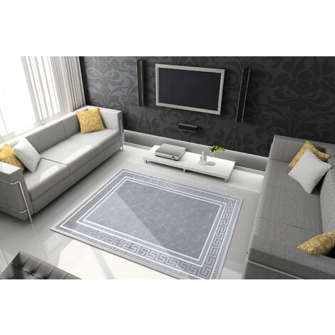 Alfombra, alfombra de pasillo GLOSS moderno 2813 27 elegante, marco, griego  gris - Alfombras modernas