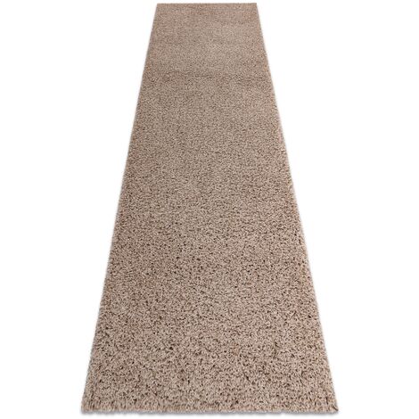 Alfombra, alfombra de pasillo SOFFI shaggy 5cm beige - para la cocina, entrada, pasillo  Tonos de beige 80x250 cm